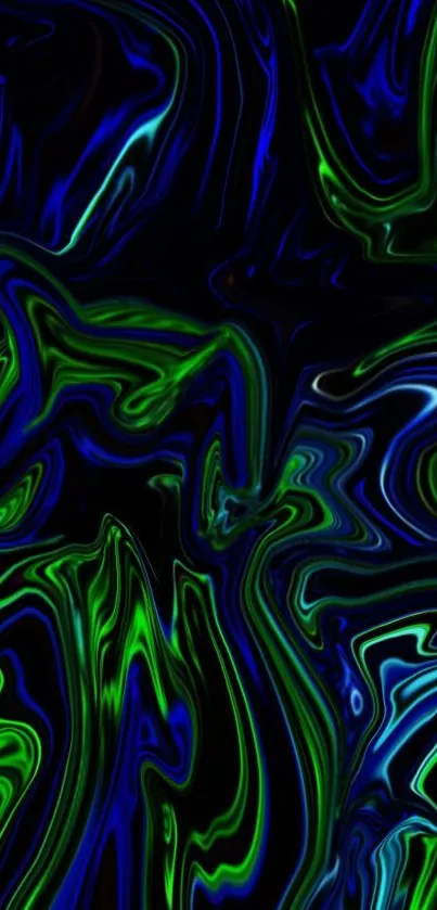 Vibrant abstract swirl with blue and green colors