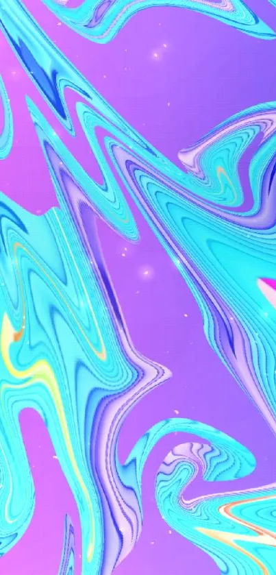 Vibrant abstract swirl wallpaper in purple and teal tones.