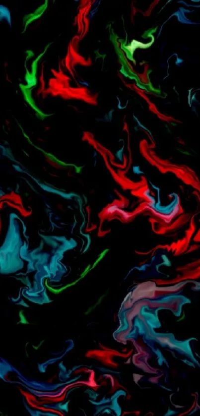 Vibrant abstract swirl wallpaper with bold colors.