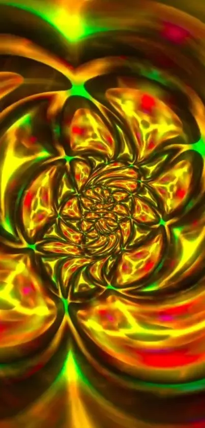 Vibrant abstract swirl wallpaper with bright colors.