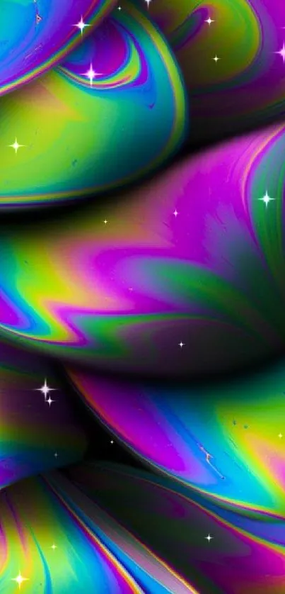 Vibrant abstract swirl wallpaper with colorful dynamic patterns.