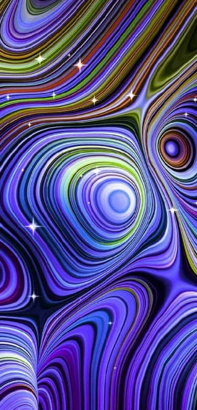 Colorful abstract swirl wallpaper with vibrant hues.