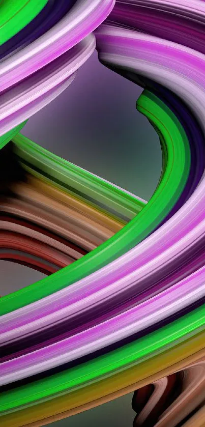 Vibrant swirl abstract wallpaper in green and purple hues.