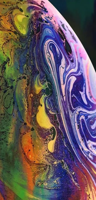 Colorful abstract swirl wallpaper with vibrant flowing patterns.