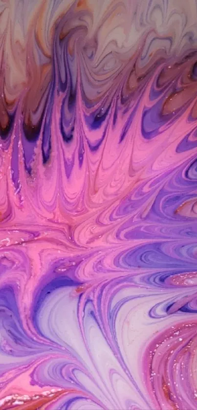 Colorful pink and purple abstract swirl wallpaper.