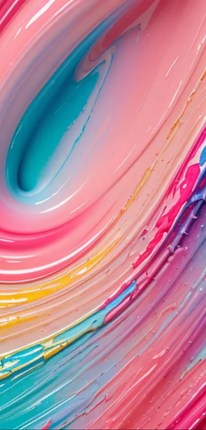 Vibrant abstract texture with swirling colors.