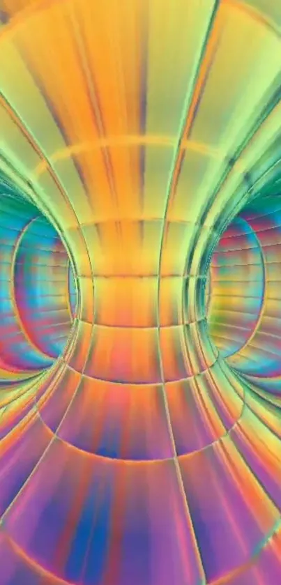 Abstract and colorful tunnel-inspired 3D wallpaper design.