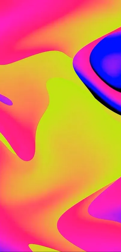 Vibrant abstract wallpaper with neon colors.