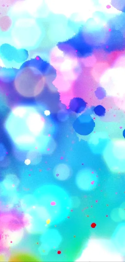Abstract watercolor wallpaper with vibrant blue and pink blends.