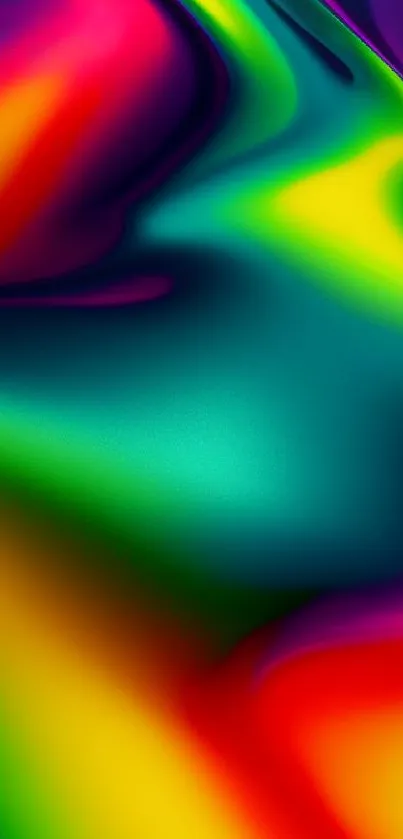 Vibrant abstract wave wallpaper with colorful fluid art design.