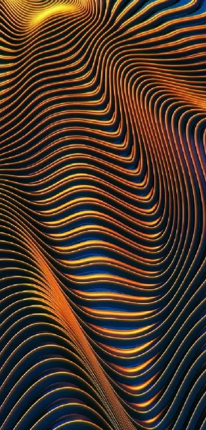 Vibrant abstract wave pattern with bold, dynamic lines and warm tones.