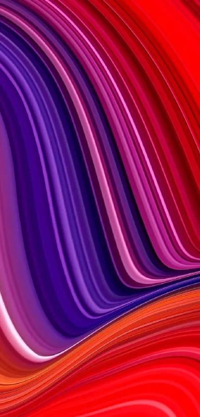 Abstract vibrant wave wallpaper in red, purple, and orange hues.