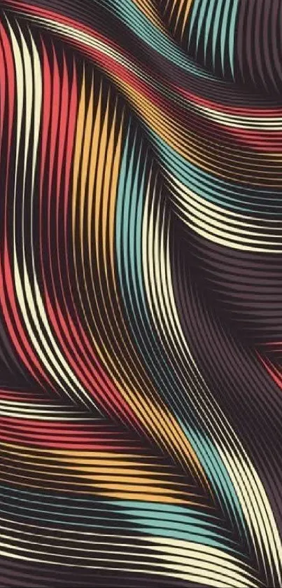 Vibrant abstract wallpaper with colorful waves and dynamic patterns.