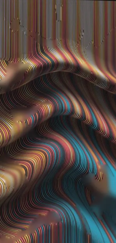 Vibrant abstract wallpaper with colorful waves.