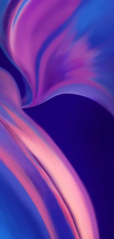 Abstract wallpaper featuring vibrant purple and pink waves with dynamic flow.