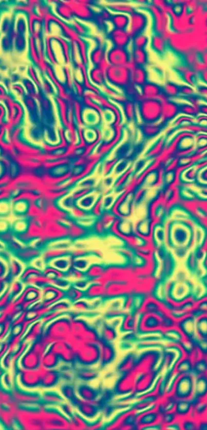 Vibrant abstract waves in pink and green.