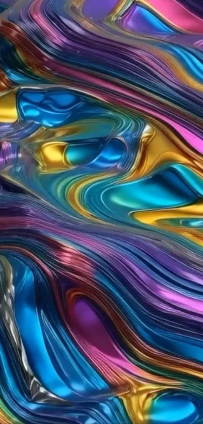 Colorful and vibrant abstract waves wallpaper with fluid patterns.