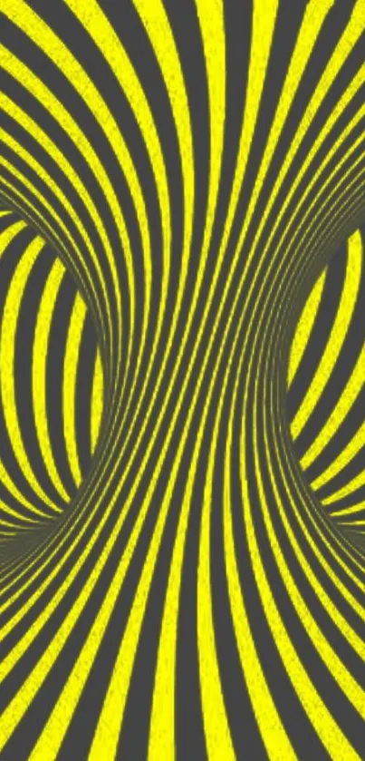 Vibrant abstract yellow spiral pattern wallpaper for mobile phones.