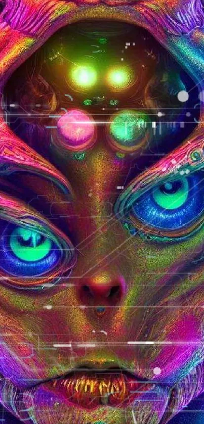 Colorful alien art wallpaper with vibrant hues and a surreal design.