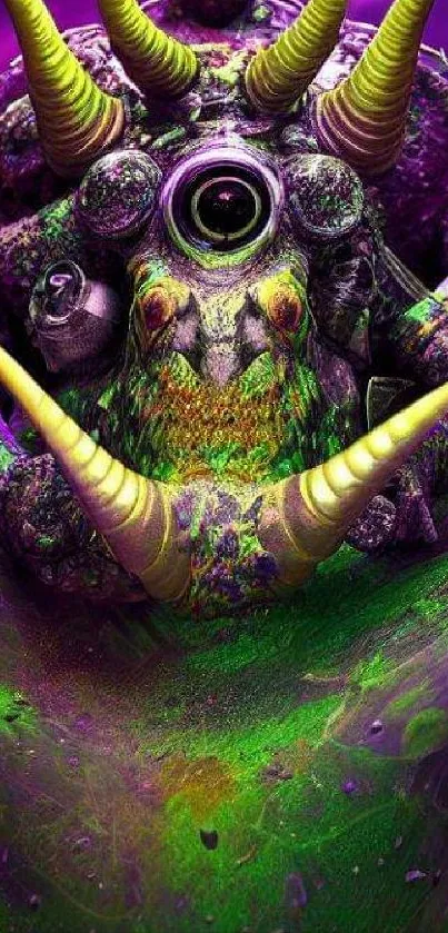 A vibrant, colorful alien creature wallpaper with intricate details.