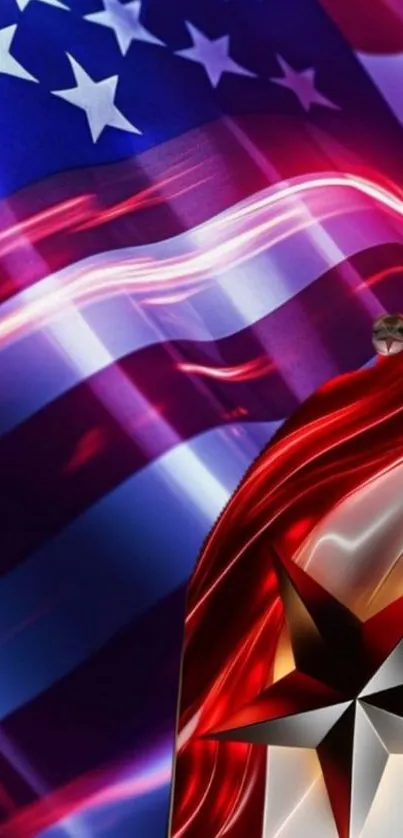 Vibrant abstract art of American flag design.
