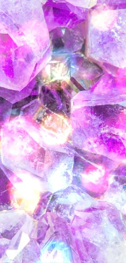 Vibrant amethyst crystal wallpaper with stunning purple hues.