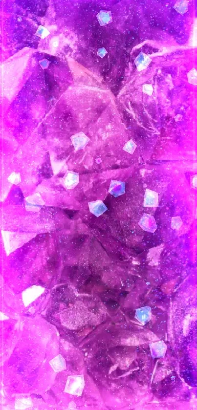 Vibrant amethyst crystal close-up wallpaper in rich purple hues.