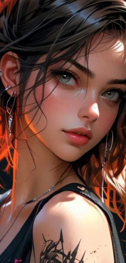 Vibrant anime character wallpaper with striking details.