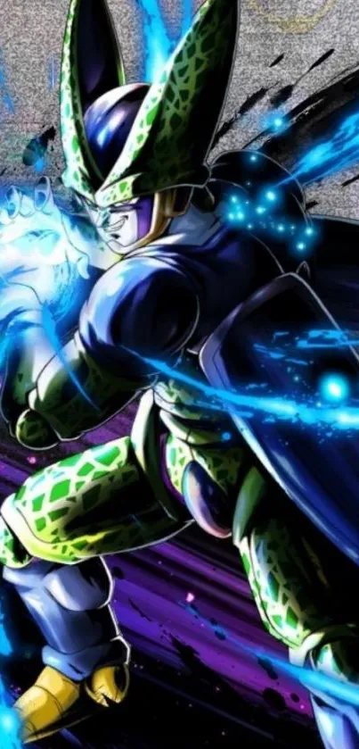 Animated green-armored character with blue energy.