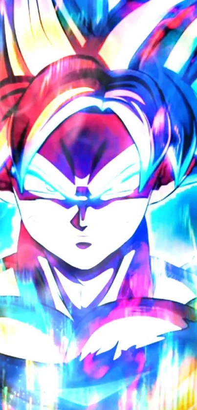 Vibrant anime character with colorful energy bursts.