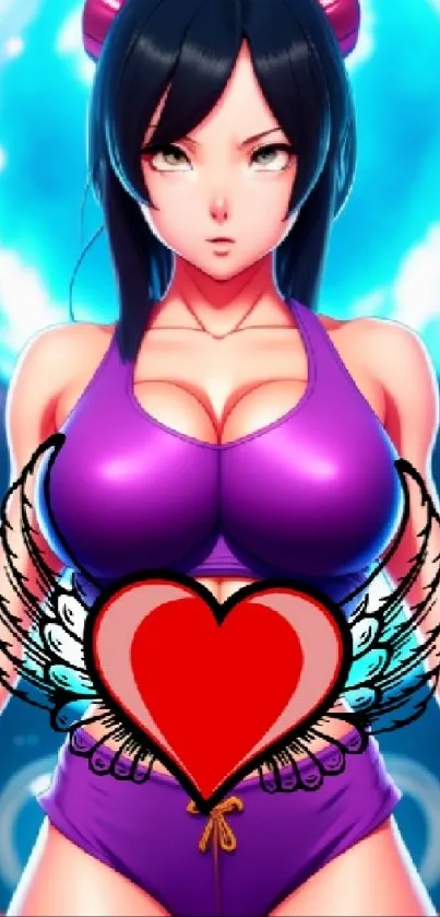 Anime character with vibrant colors and dynamic background.