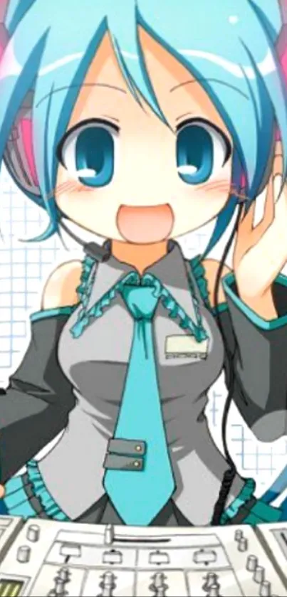 Anime DJ character with vibrant colors