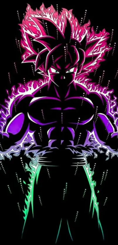 Anime character with vibrant energy on black background.