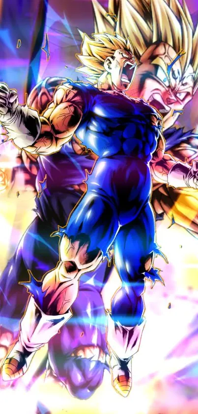 Anime Super Saiyan character with dynamic background and vibrant colors.