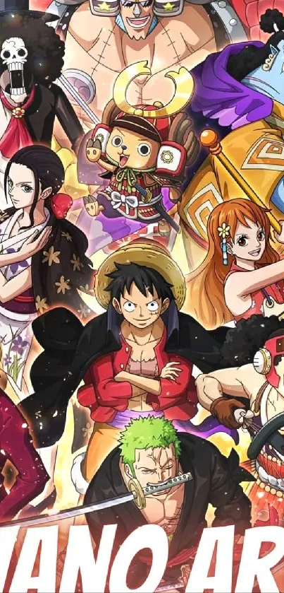 Anime Wano Arc wallpaper featuring vibrant characters.