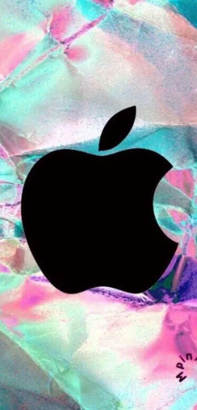 Vibrant Apple logo with pastel gradient background.