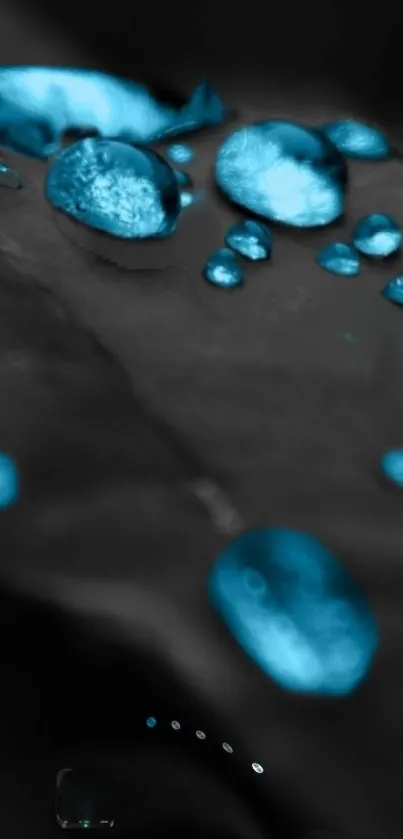 Abstract aqua droplets on dark background for phone wallpaper.