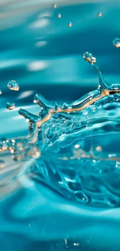 Vibrant aqua splash in motion, blue tones.