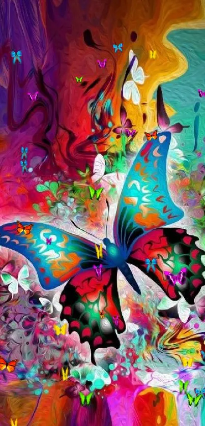 Colorful butterfly artwork with vibrant shades and abstract design.