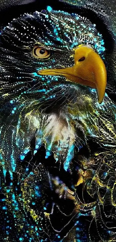 Vibrant and artistic eagle wallpaper with vivid colors.