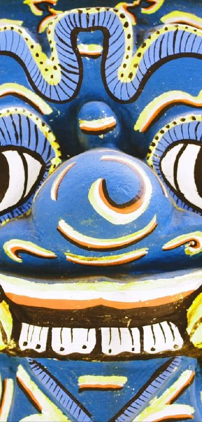 Vibrant blue elephant mask design.