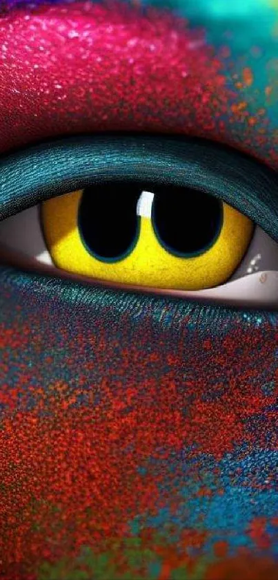 Colorful artistic eye design wallpaper with vibrant hues.