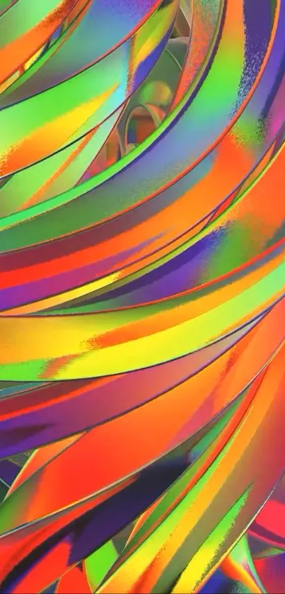 Vibrant abstract mobile wallpaper with colorful waves