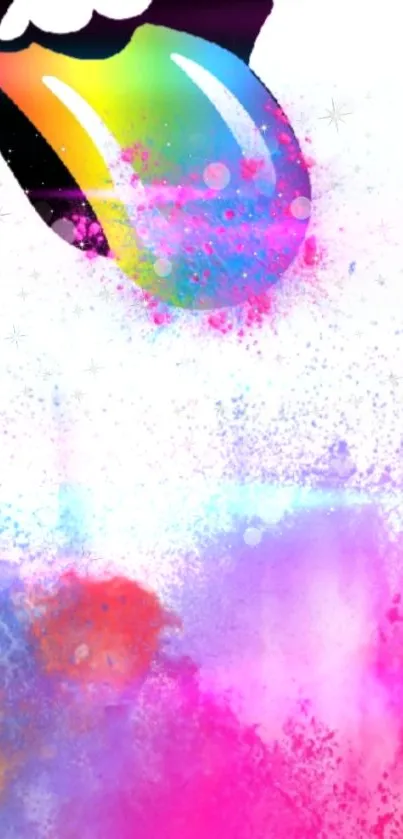 Colorful abstract wallpaper with rainbow splash design.
