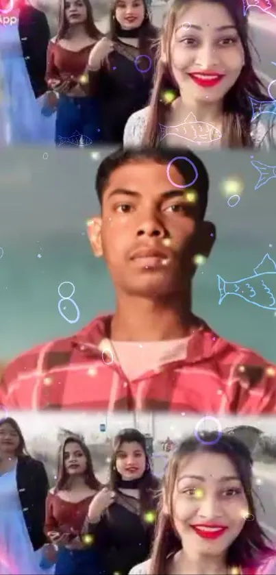 Vibrantly artistic wallpaper with colorful elements.