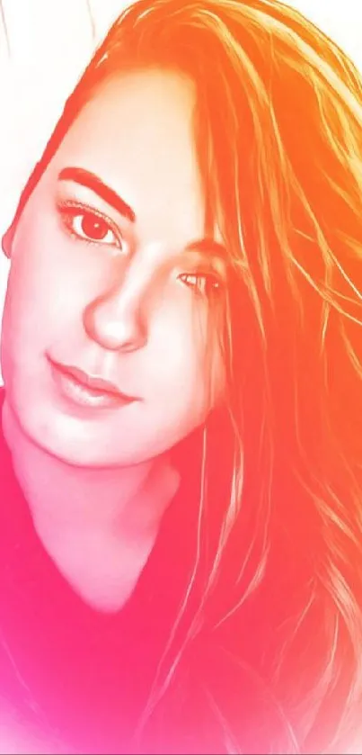 Colorful artistic portrait wallpaper with vibrant gradient design.