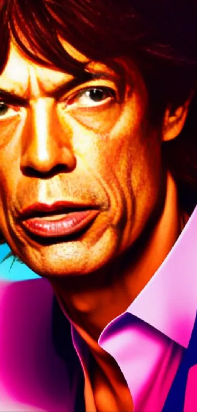 Vibrant artistic portrait in bold colors.