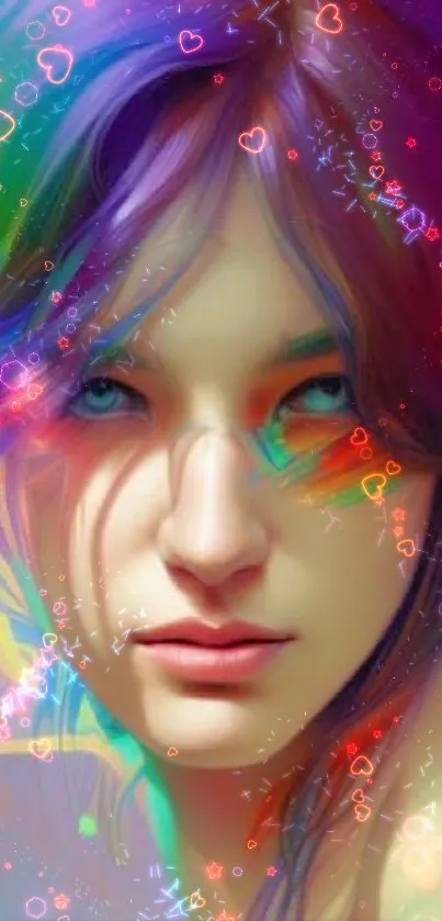 Colorful artistic portrait wallpaper with abstract design.