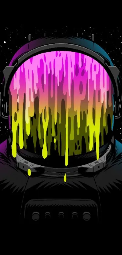 Vibrant Astronaut Drip Art - free download