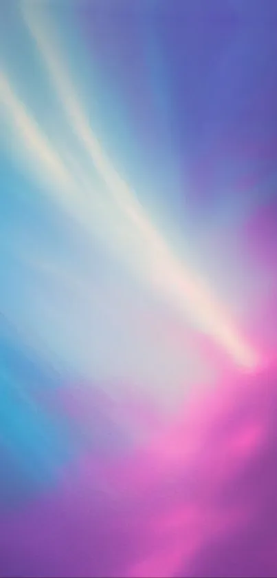 Vibrant aurora with blue and purple hues for mobile wallpaper.